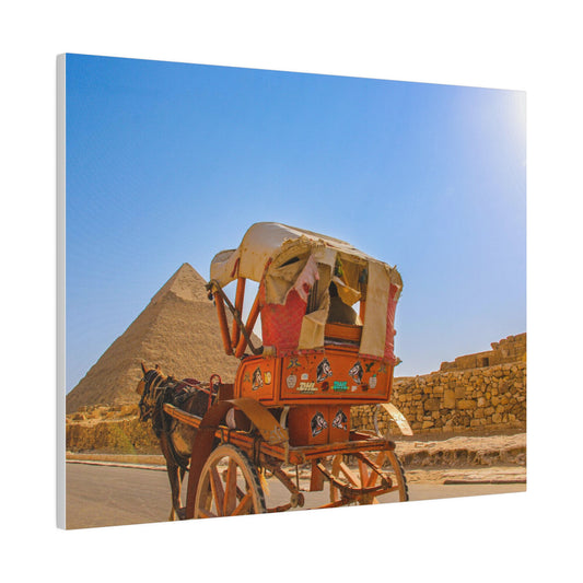 Giza Pyramid and Horse Cart, Matte Canvas